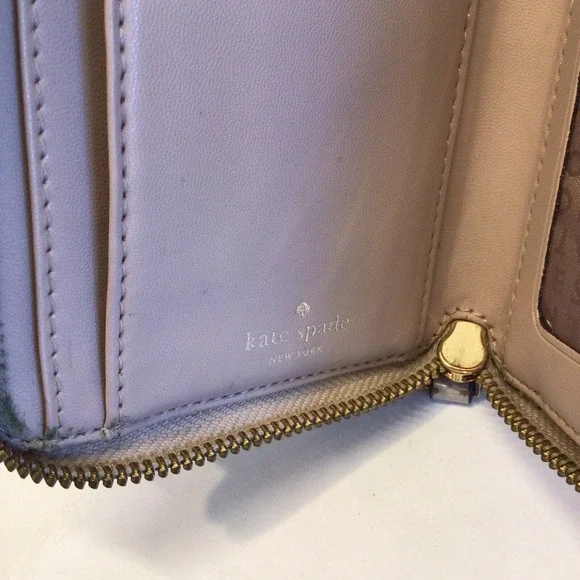 Kate Spade Anita Grove Street Leather Double Zipper Wallet Two Tone‎ - Picture 3 of 11